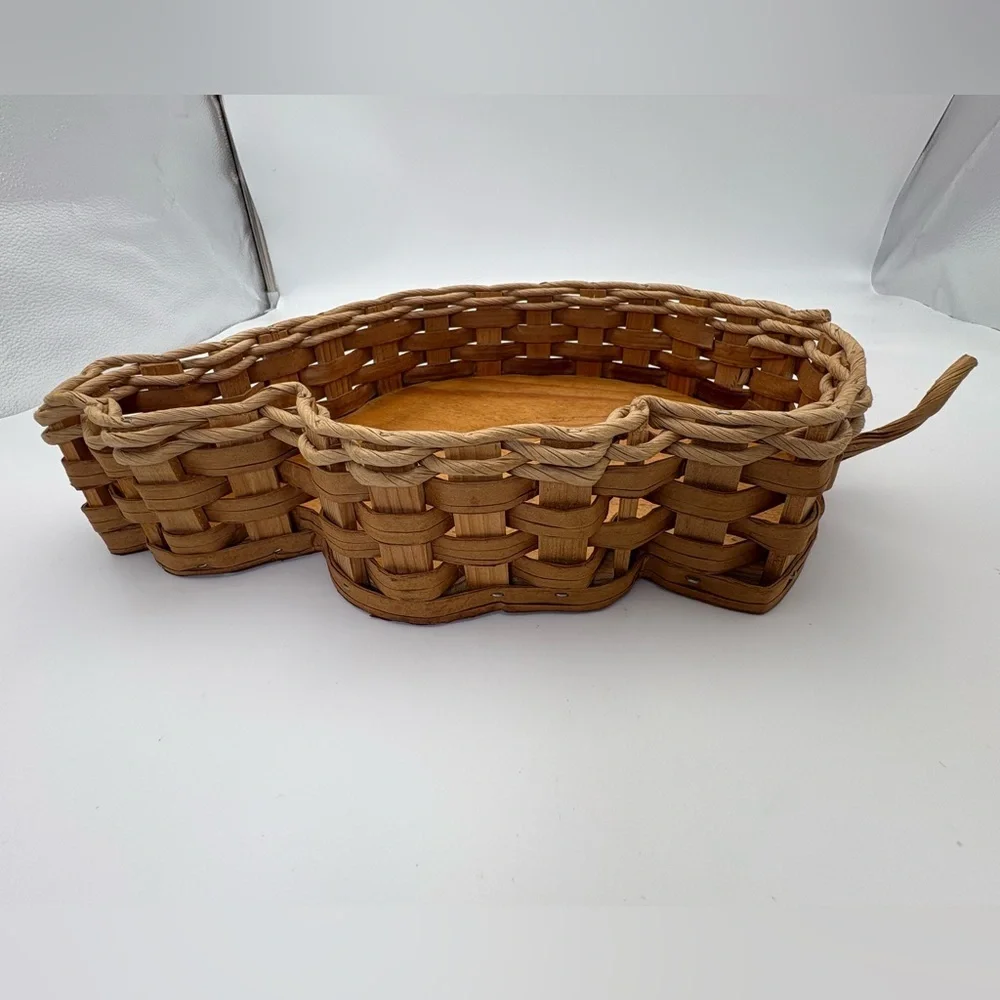 Vintage Arkansas Razorback Wood and Woven Basket - Go Hogs!